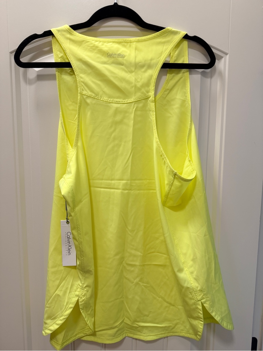 Calvin Klein Neon Yellow Activewear Racerback Tank - Picture 2 of 4